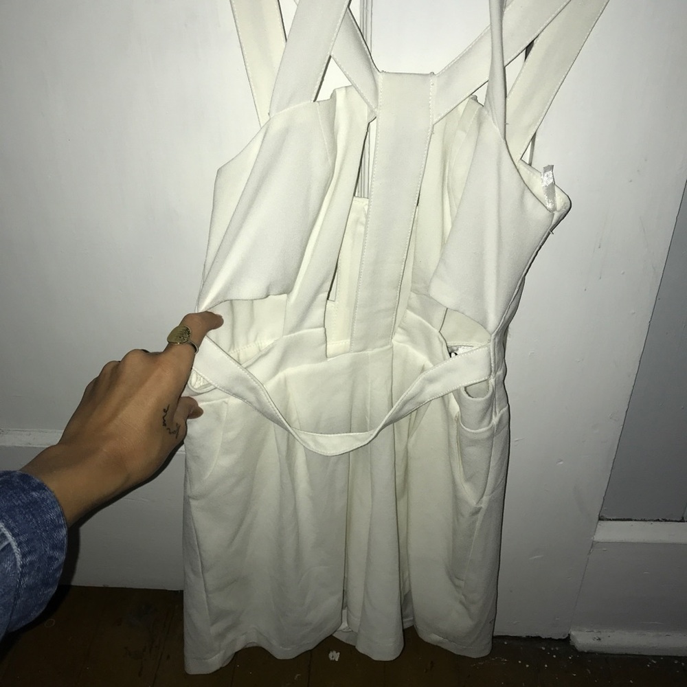 White cross cross romper